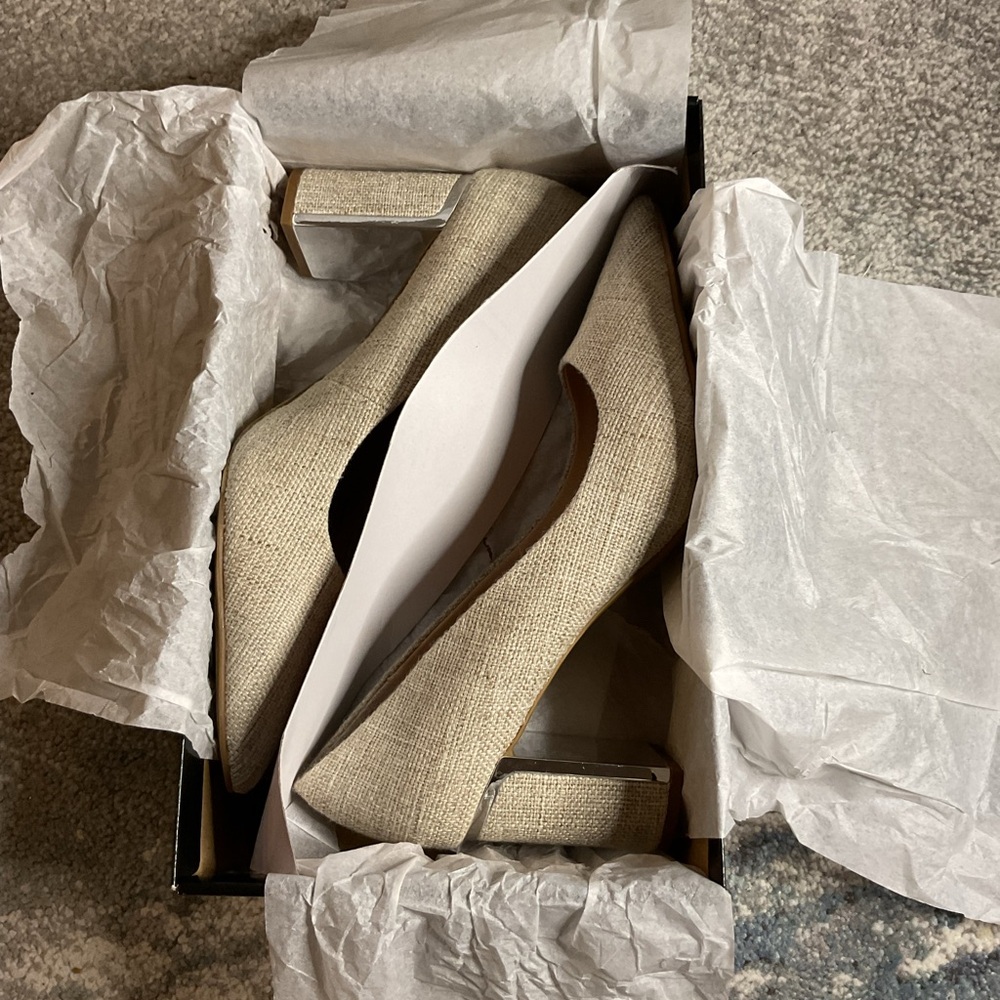 Alfani Step & Flex Jensonn Block Heel Pumps in Textured Linen - Size 10 - Picture 14 of 16